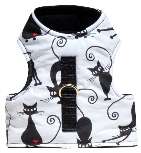 Kitty Jacket CATS black & white Katzengeschirr Baumwolle
