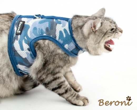 Cat Walking Jacket Beroni camouflage blau Katzengeschirr