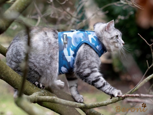 Cat Walking Jacket Beroni camouflage blau Katzengeschirr