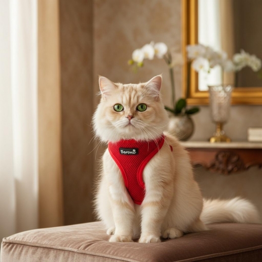 Easy Walking Katzengeschirr 2.0 ausbruchsicher nicht ber Kopf rot