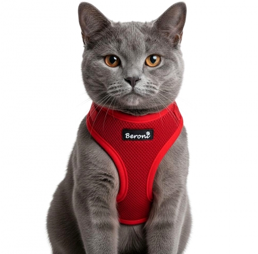 Easy Walking Katzengeschirr 2.0 ausbruchsicher nicht ber Kopf rot