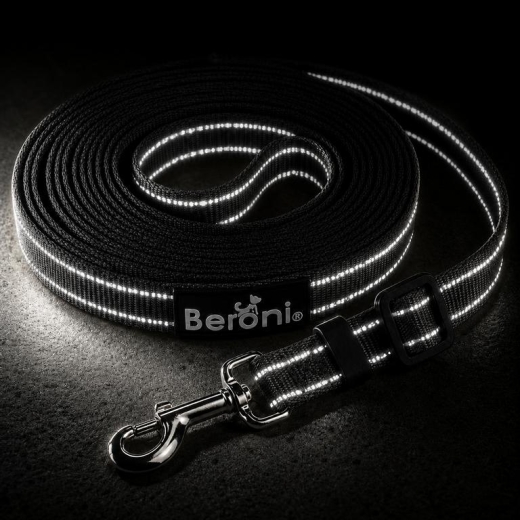 Katzenleine schwarz reflektierend verstellbar 2,50 - 5 Meter