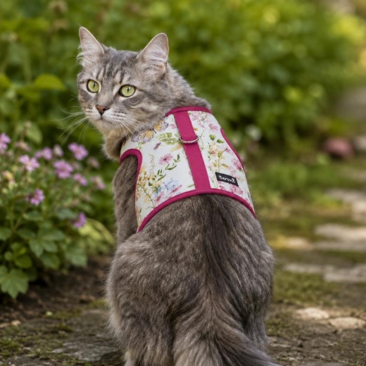 Kitty Jacket ROSESGARDEN hellblau Katzengeschirr Baumwolle