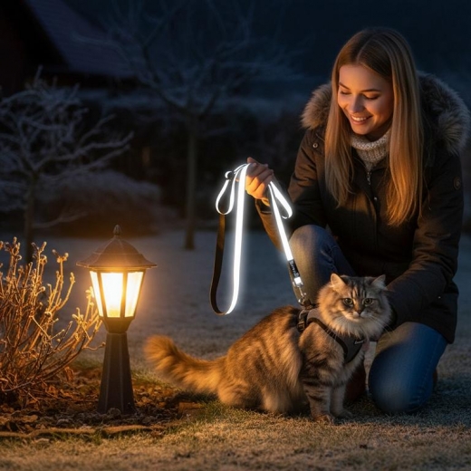 Verstellbare Katzenleine 5m NIGHT REFLECT