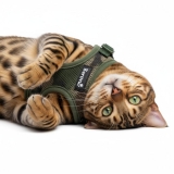 Easy Walking Katzengeschirr 2.0 ausbruchsicher nicht �ber Kopf gr�n-camouflage