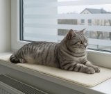 Fensterbrettauflage Katze Fensterliege echte Merinowolle rutschfest