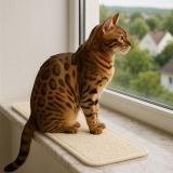 Fensterbrettauflage Katze Fensterliege echte Merinowolle rutschfest