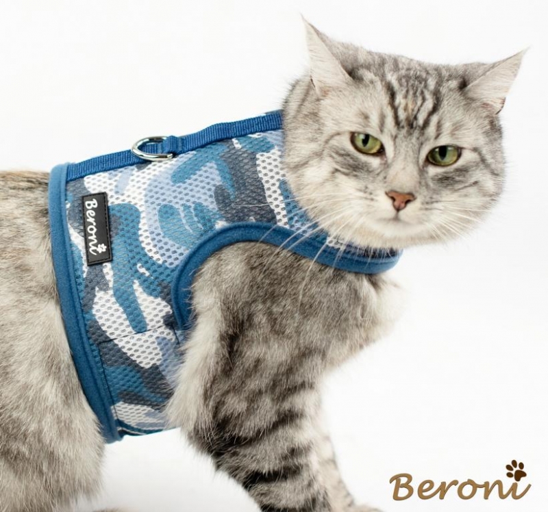 Cat Walking Jacket Beroni camouflage blau Katzengeschirr