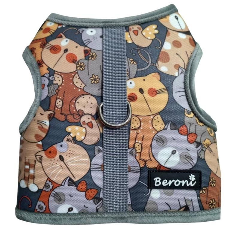 Beroni Katzengeschirr NO ESCAPE Walking Jacket lovely cats schwarz