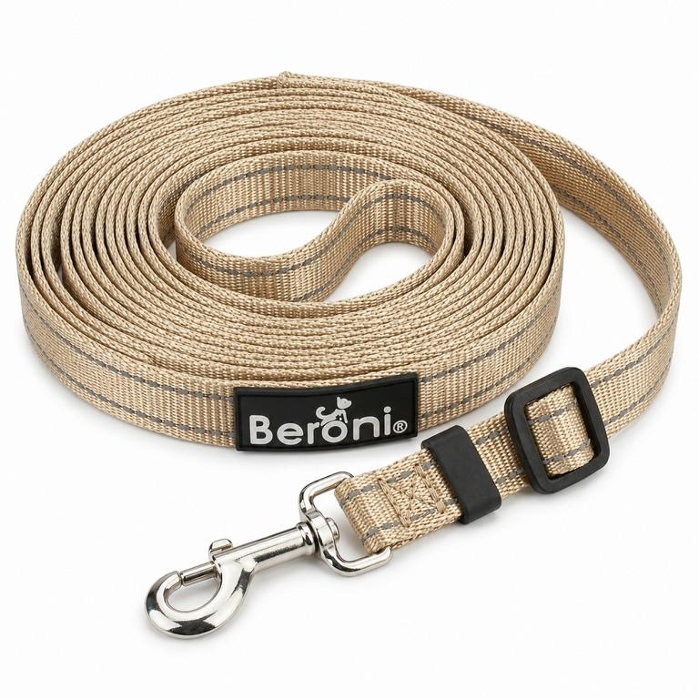Katzenleine beige reflektierend verstellbar 2,50 - 5 Meter