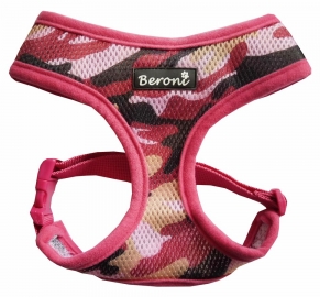 Beroni Katzengeschirr NEW CAMOUFLAGE Softgeschirr pink mit Sicherheitsverschluss