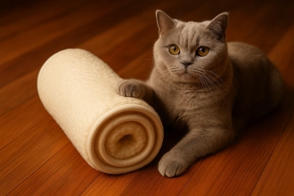 Fensterbrettauflage Katze Fensterliege echte Merinowolle rutschfest