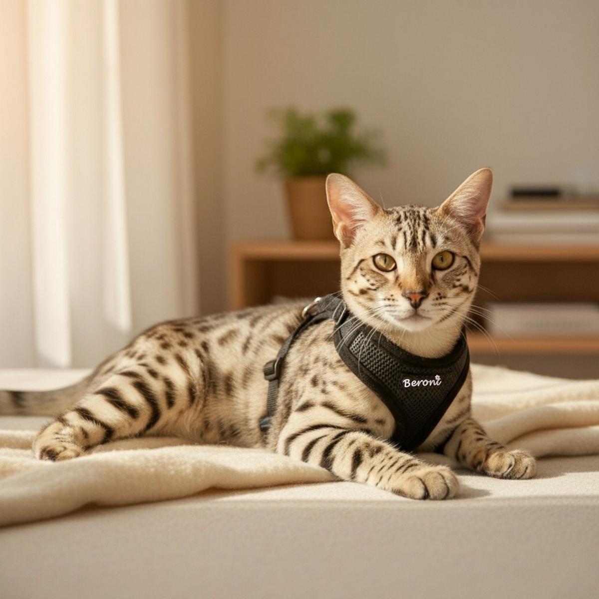 Katze trägt das Easy Walking Katzengeschirr 2.0